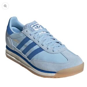 Adidas Men's Sky Blue and White Sneakers
